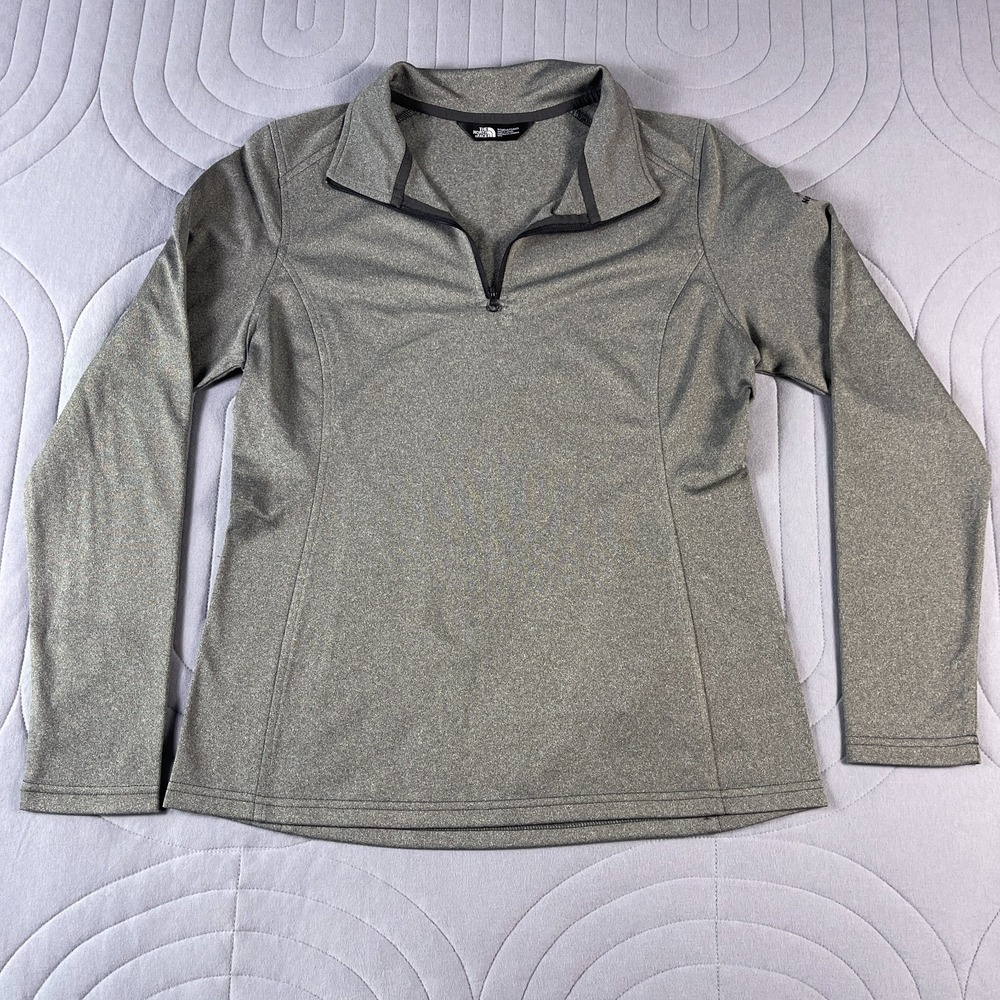 The North Face Women's Medium Tech Fleece Performance Pullover 1/4 Zip - Asphalt